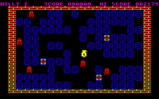 Pengon (Commodore 64) screenshot: Just like in Atari's Pac-man, Willy doesn't change direction when moving up or down