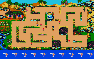 Peter Pan (Atari ST) screenshot: One of many missions. Get all the flowers without getting caught