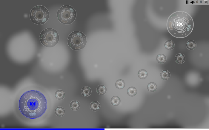 Phage Wars 2 (Browser) screenshot: In the beginning, each virus occupies just one cell.