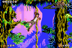 Pitfall: The Mayan Adventure (Game Boy Advance) screenshot: The climbing animations look incredibly smooth.
