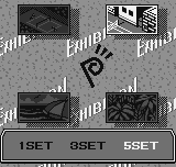 Pocket Tennis (Neo Geo Pocket) screenshot: Here you can set the court and the number of sets in a match.