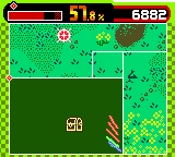 Qix Adventure (Game Boy Color) screenshot: Conquering the beast