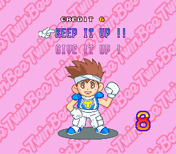 Pop'n Twinbee (SNES) screenshot: I lost all my energy. Continue? or...
