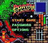 Portal Runner (Game Boy Color) screenshot: Main menu.
