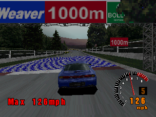 Gran Turismo (PlayStation) screenshot: Testing my maximum speed.