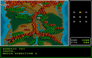 Rings of Zilfin (Atari ST) screenshot: Map