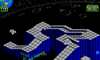 Those Darn Marbles! (TRS-80 CoCo) screenshot: Falling off the track