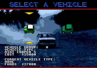 Power Drive (Genesis) screenshot: Choose your weapon