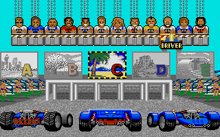 Power Drift (Atari ST) screenshot: Choose a player