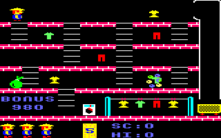 Mr. Wong's Loopy Laundry (Amstrad CPC) screenshot: Starting the game.
