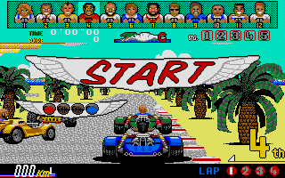 Power Drift (Atari ST) screenshot: Starting a race