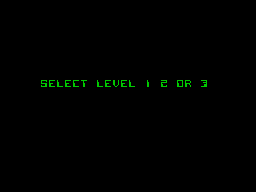 Galactic Warriors + Raceway (ZX Spectrum) screenshot: 1. Galactic Warriors: Selecting the level difficulty.<br>