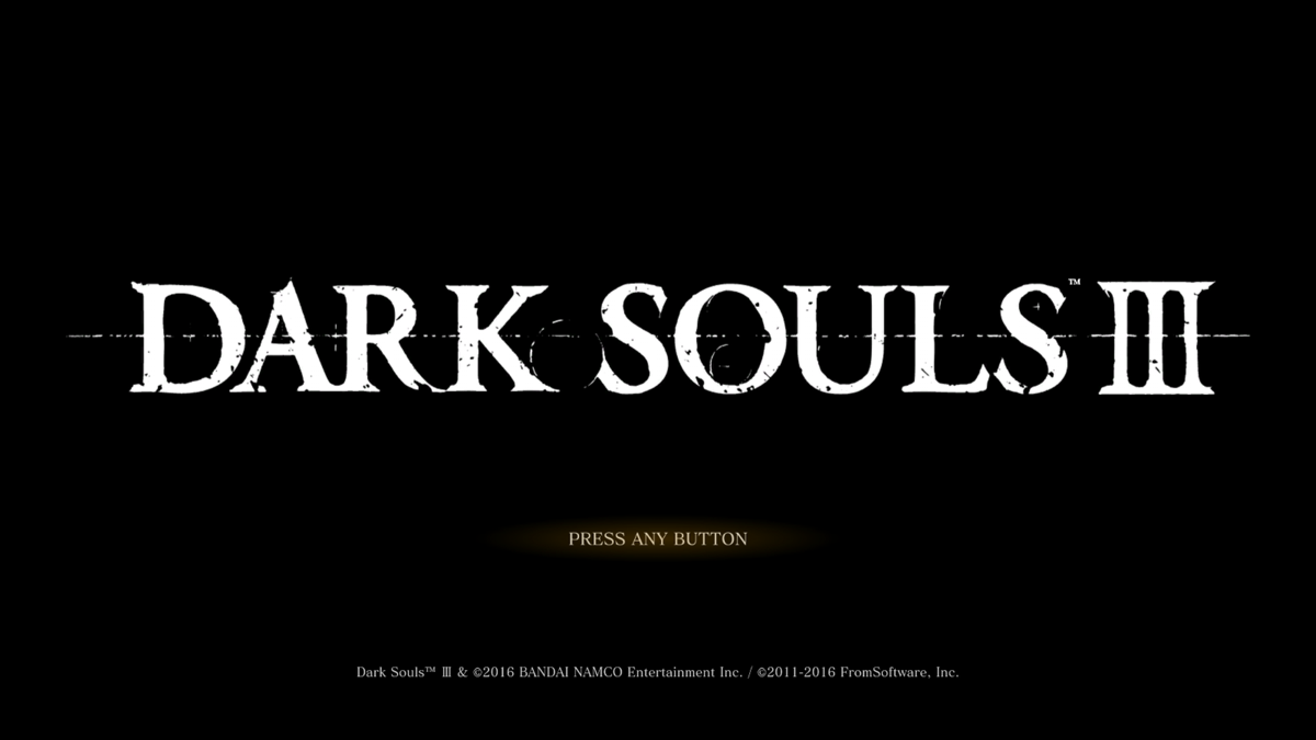 Dark Souls III (Xbox One) screenshot: Title Screen.