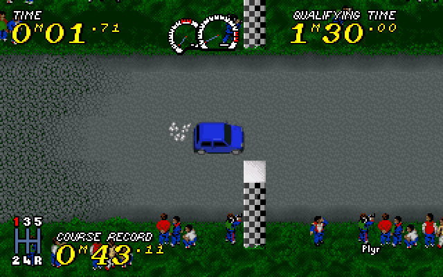 Power Drive (DOS) screenshot: Qualifier begins.