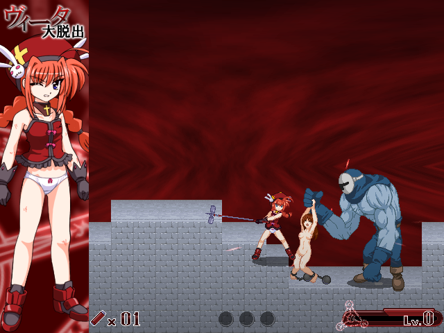 Vita's Great Escape (Windows) screenshot: That enemy is using a girl as a shield.