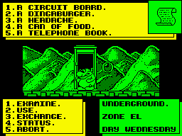 Thing! (ZX Spectrum) screenshot: Kiosk J:<br> Starting point.