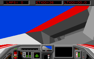 Powerdrome (Atari ST) screenshot: Getting there - this game is tough!