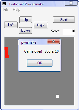 Powersnake (Windows) screenshot: Game Over!