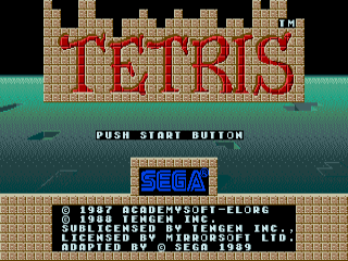 Tetris (Genesis) screenshot: Title screen
