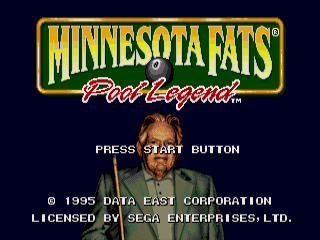 Minnesota Fats: Pool Legend (Genesis) screenshot: Title screen