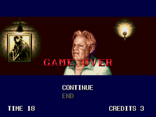Minnesota Fats: Pool Legend (Genesis) screenshot: Game over. I can continue or end it here.
