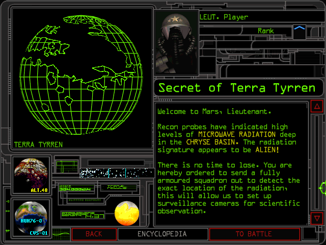 Dark Colony (Covermount Demo Version) (Windows) screenshot: Mission briefing.