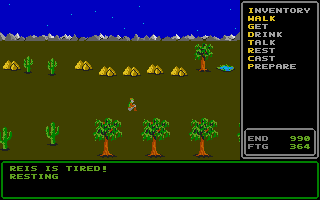 Rings of Zilfin (Atari ST) screenshot: Resting