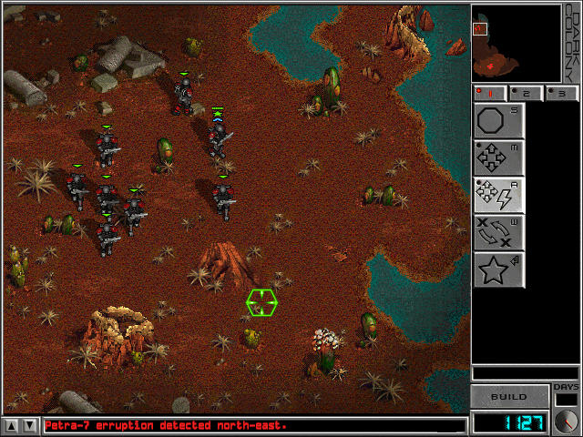 Dark Colony (Covermount Demo Version) (Windows) screenshot: Exploring some ancient Martian ruins.
