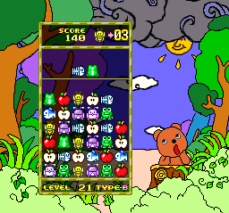 Screenshot of Nontan to Issho: Kuru Kuru Puzzle (SNES, 1994) - MobyGames