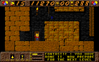 P. P. Hammer and His Pneumatic Weapon (Amiga) screenshot: All treasures must be found in order to complete the level...