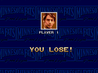 Minnesota Fats: Pool Legend (Genesis) screenshot: I lost a game.