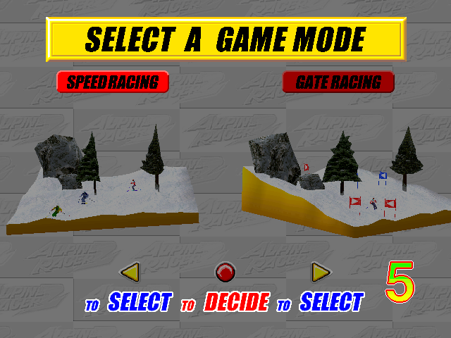 Alpine Racer 2 (Arcade) screenshot: Select game mode
