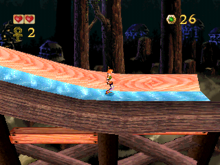 Pandemonium! (PlayStation) screenshot: Sliding in water