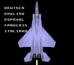 Super Strike Eagle (SNES) screenshot: Language selection (European version).