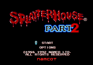Splatterhouse 2 (Genesis) screenshot: Title screen (Japanese)
