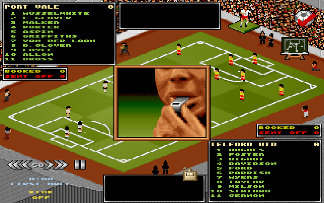 Premier Manager 3 (DOS) screenshot: There's the kick-off.