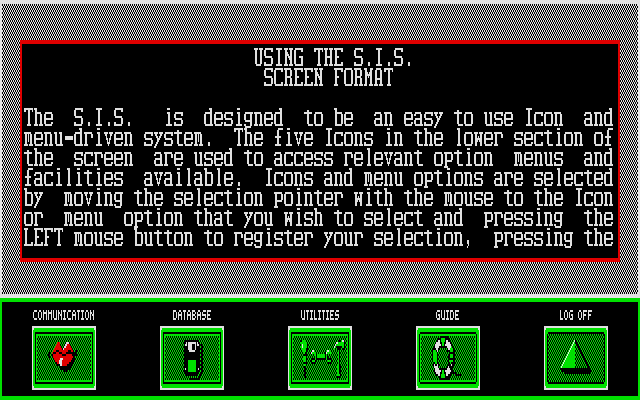 The President is Missing (Atari ST) screenshot: Computer navigation instructions