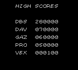 The Incredible Hulk (Game Gear) screenshot: The high scores