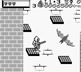 Wizards & Warriors X: Fortress of Fear (Game Boy) screenshot: The first boss - a giant bat