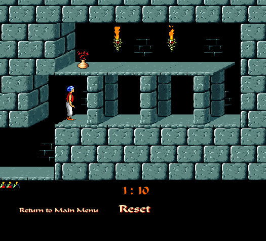 Prince of Persia: Special Edition (Browser) screenshot: The dipsomaniac Prince homes in on another beverage