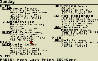 Prime Time (Atari ST) screenshot: Starting a new turn: the listings