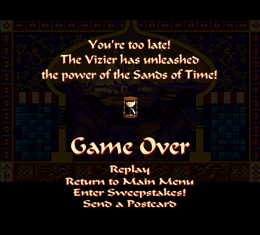 Prince of Persia: Special Edition (Browser) screenshot: Out of time!
