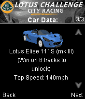 Lotus Challenge: City Racing (J2ME) screenshot: Lotus Elise 111S (mk III)