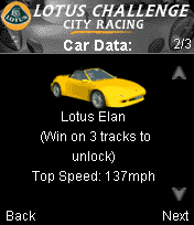 Lotus Challenge: City Racing (J2ME) screenshot: Lotus Elan
