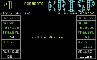 Krisp (Commodore 64) screenshot: Game over