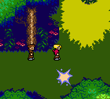 Magi Nation (Game Boy Color) screenshot: Sparkles are monsters, you can avoid such battles if you like.