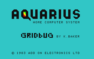 Grid Bug (Mattel Aquarius) screenshot: Title screen