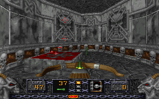 Heretic (DOS) screenshot: This is what a teleporter in <i>Heretic</i> looks like.