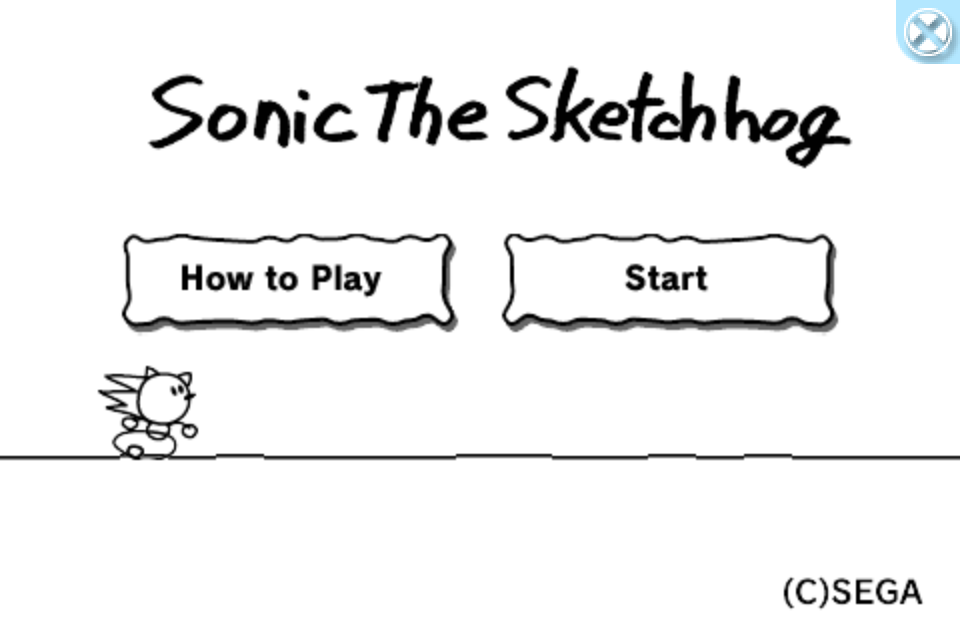 Sonic 20th Anniversary (iPhone) screenshot: Sonic The Sketchhog title screen