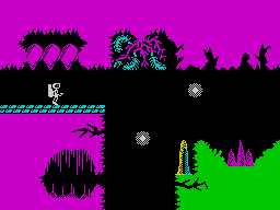 Backpackers Guide to the Universe Part 1 (ZX Spectrum) screenshot: <i>The Game</i>:<br> Starting the game.
